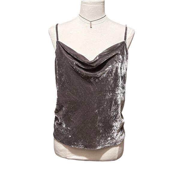 Banana Republic Tops - Banana Republic Gray/Camel Velvet Cami Top Size Large NWOT